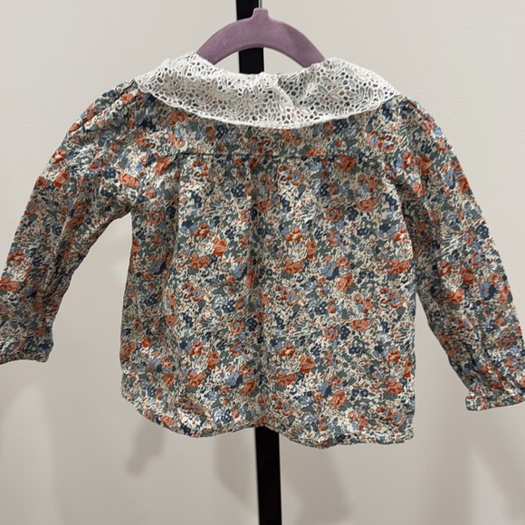 Tartine et chocolat 2T floral blouse with lace collar - Picture 4 of 4